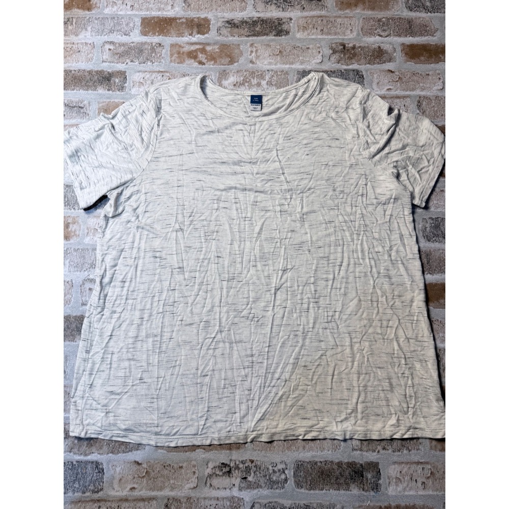 Old Navy Luxe Space Dye Crew Neck Short Sleeve Tee White Gray Large Tall